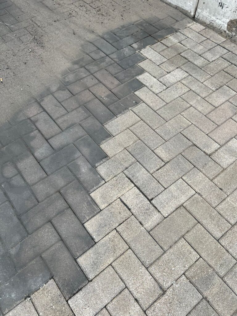 Stein reinigen 15 Effektive Entfernung von Brandrückständen auf Betonpflaster: Rückstandslose Laserreinigung von Ruß und Verschmorgungen nach einem Brandschaden